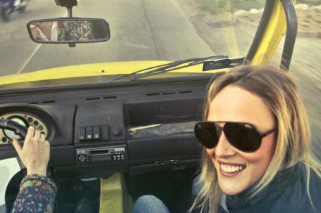 Road Trip - Woman In Black Aviator Sunglasses Sitting On Car's Passenger Seat