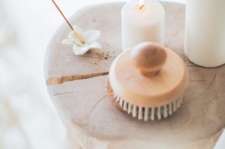 Spa - Incense and White Candles on a Stool