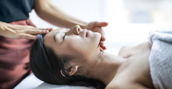 Spa - Selective Focus Photo of Woman Getting a Head Massage