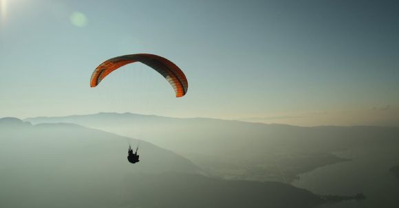 Adventure - Man Using Parachute