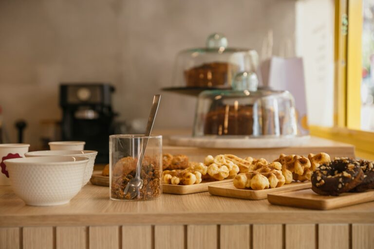 a-wooden-table-topped-with-lots-of-food